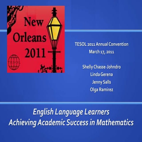 English Language Learners Achieving Academic Success in Mathematics