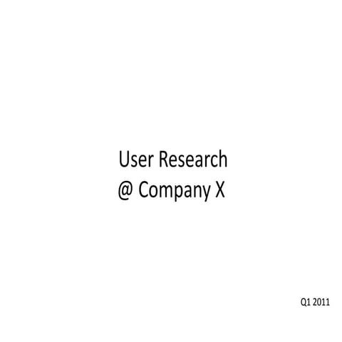 2011 Q1 UX Research Launch at Company X