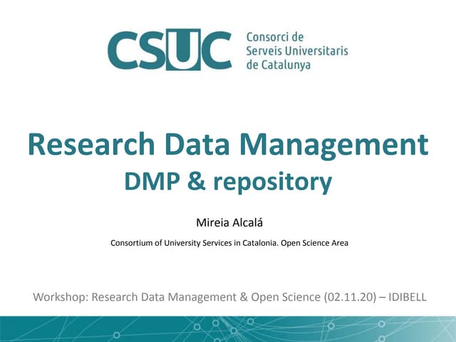 Research data management: DMP & repository