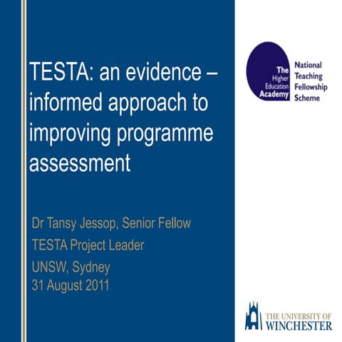 TESTA - UNSW, Sydney Australia (September 2011)  