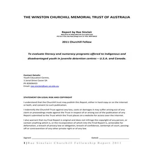 [USA & Canada] Sinclair, R. (2011). “To evaluate literacy and numeracy progra...