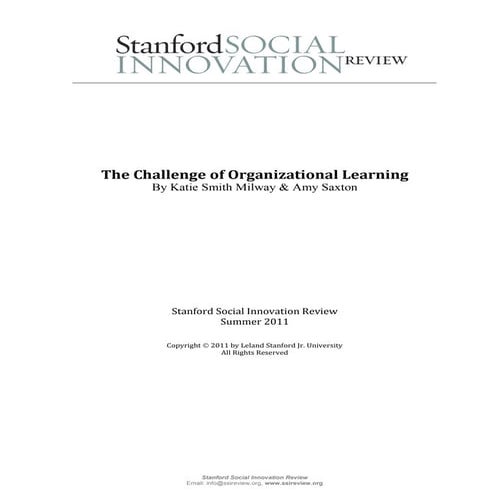 The challenge of Organizational Learning - Katie Smith & Amy Saxton