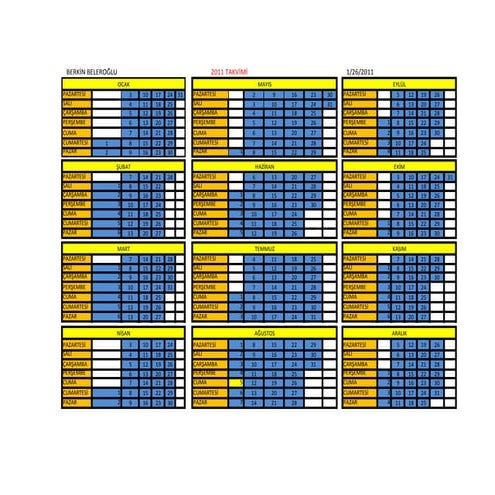 2011 takvimi | PPT
