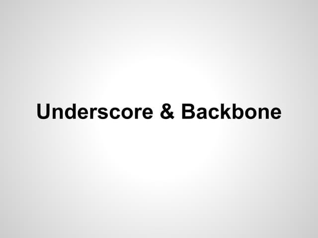 Underscore and Backbone Models