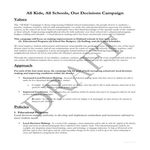 Campaign Overview One-Pager