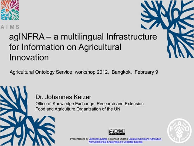 agINFRA Agricultural Ontology Workshop Presentation