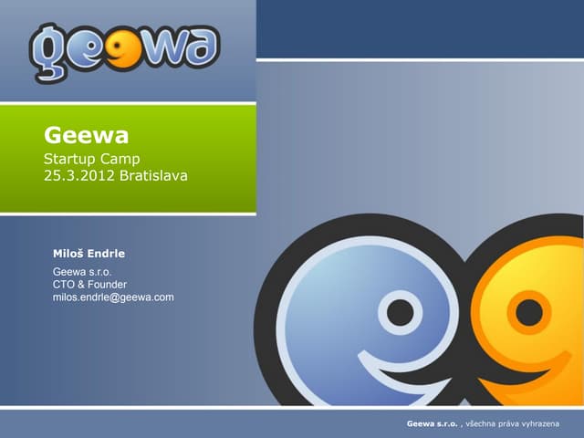 Geewa Startup Camp Bratislava