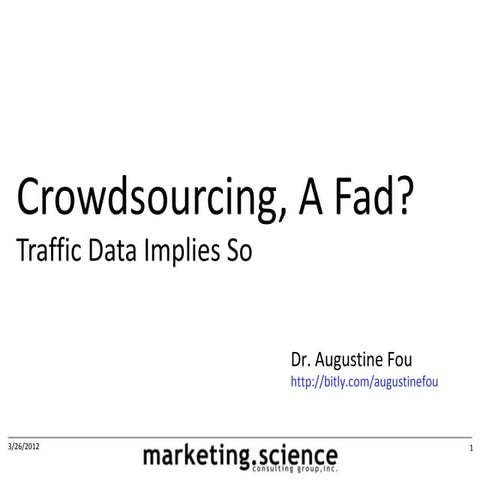 Crowdsourcing, Crowdfunding, Fads?