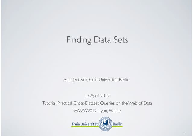 Finding Data Sets