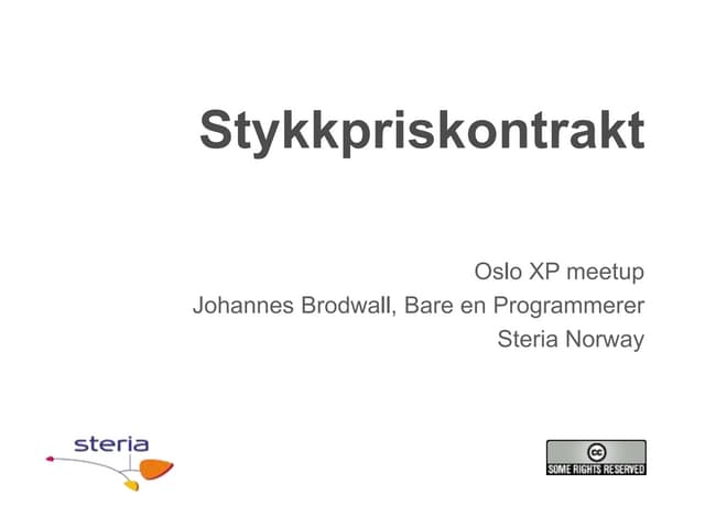 Smidig Stykkpriskontrakt