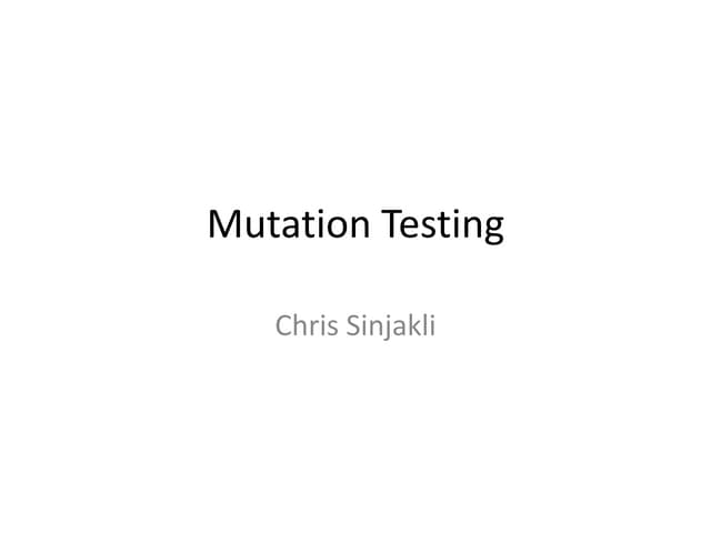 Mutation Testing