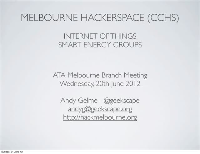 Internet Of Things, Smart Energy Groups