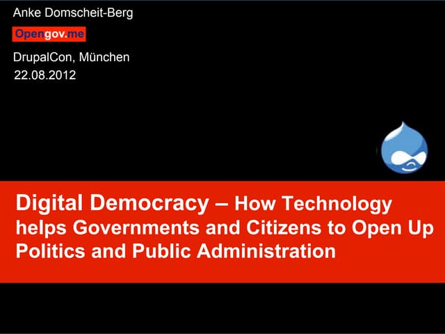 Open Government - Keynote at DrupalCon, Munich 22.August 2012