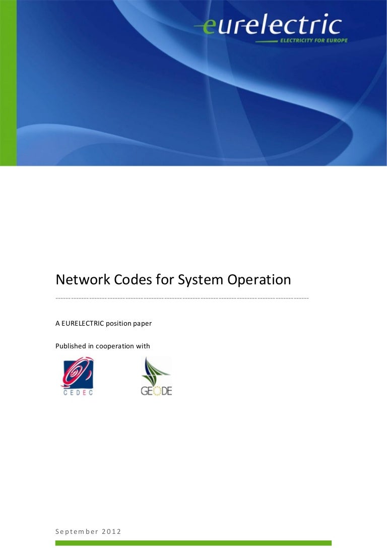 Network Codes for System Operation