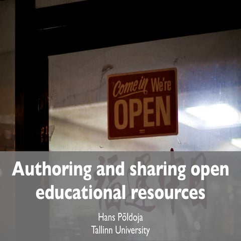 Authoring and sharing open educational resources