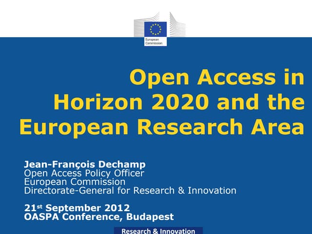 OA in the ERA and Horizon 2020