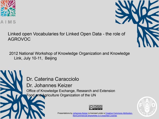 Presentation at the ISTIC workshop on Knowleddge Organization
