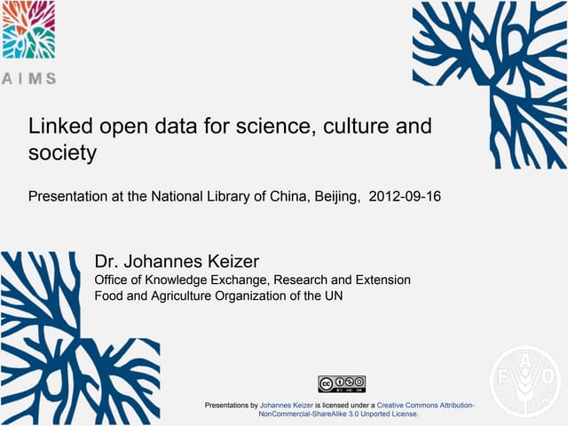 Linked open data for science, culture and society