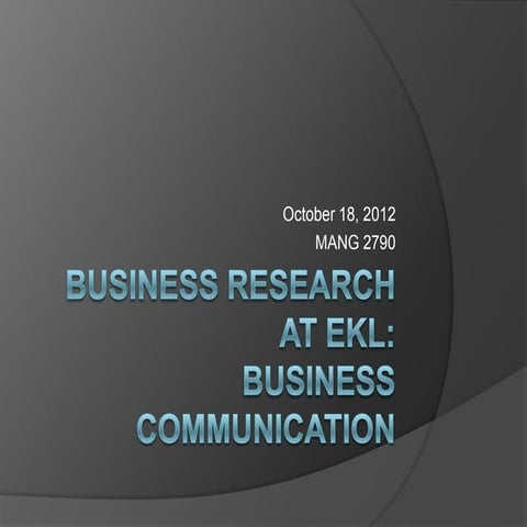 Basic Business Library Instruction, Oct. 18, 2012, for University of New Orleans