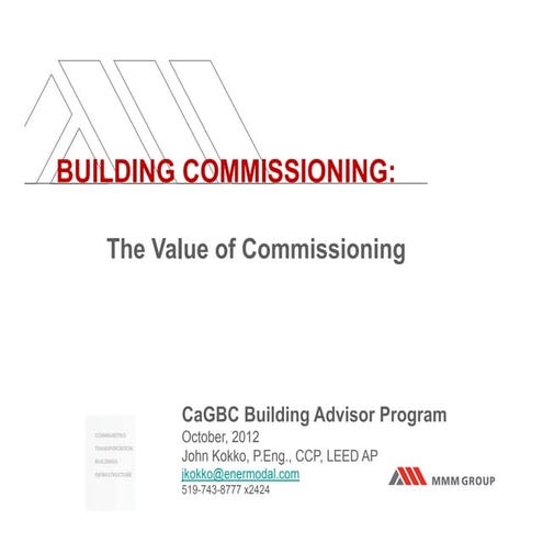 The Value of Building Commissioning