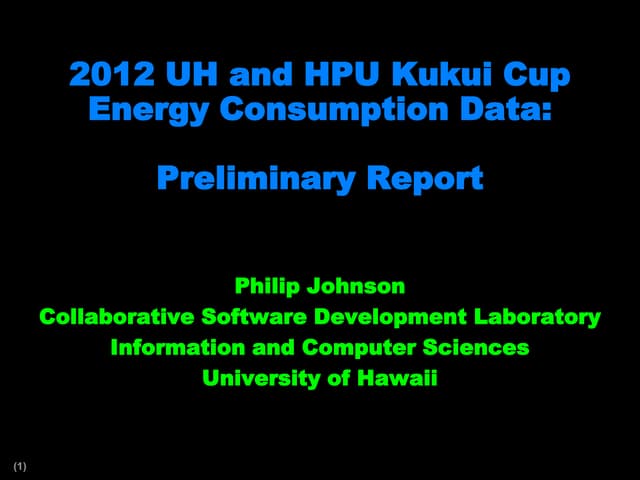 Kukui Cup 2012 Energy Data