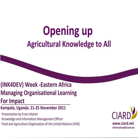 2011 11 ciard (opening up knowledge for all) ink4 dev -west africa