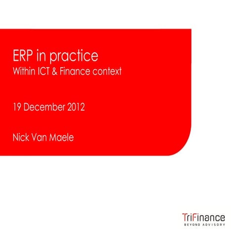 TriFinance ERP lecture @ HUBrussels