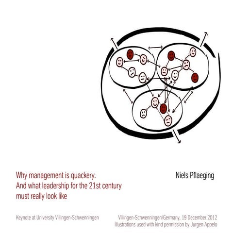 Why management is quackery. Keynote by Niels Pflaeging at HFU Business School...