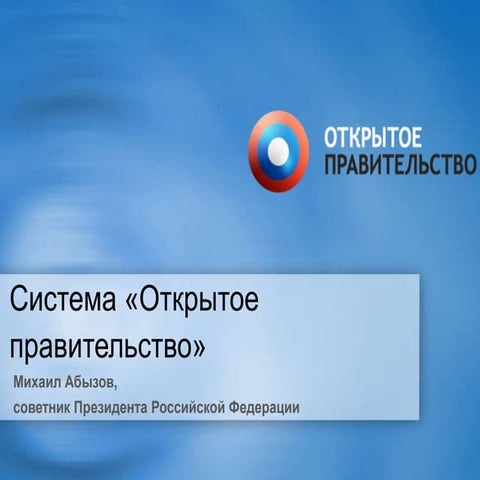 Михаил Абызов."Открытое правительство".Пленарное заседание | PPT