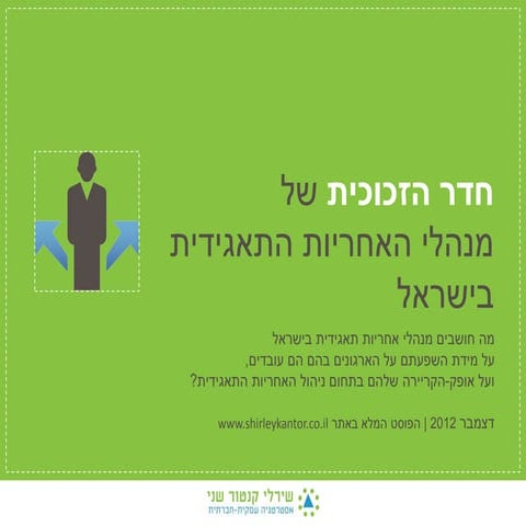 מנהלי אחריות תאגידית בישראל - סקר קריירה והשפעה ארגונית