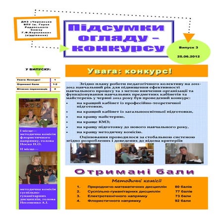 підсумки огляду конкурсу 2012