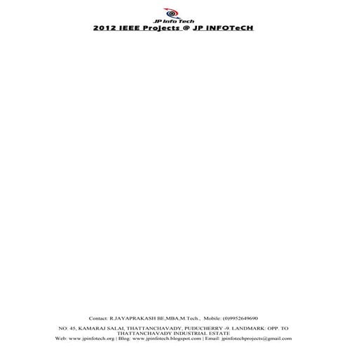 2012 - 2013 DOTNET IEEE PROJECT TITLES