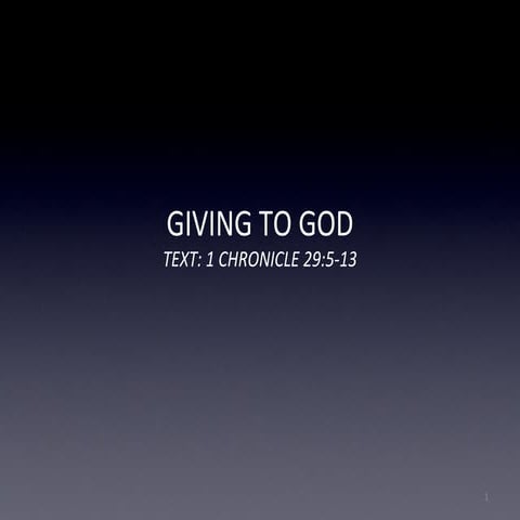 Giving to God