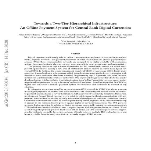 Towards a Two-Tier Hierarchical Infrastructure: An Online Payment System for ...