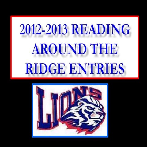 2012 2013 Reading Around the Ridge Contest
