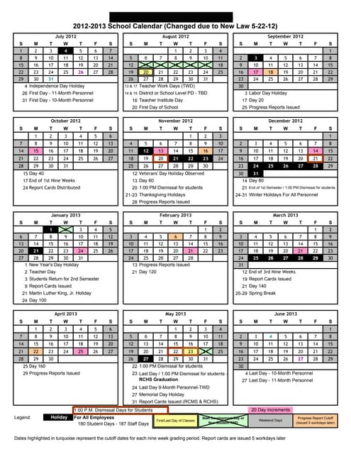 Official 2010 2011 calendar | PDF | National & Civic