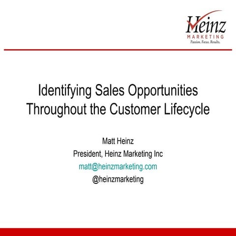 Identifying Sales Opportunities Throughout the Customer Lifecycle