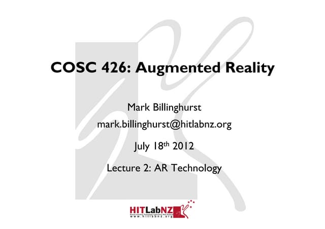 426 lecture2: AR Technology
