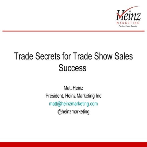 Trade secrets for trade show sales success
