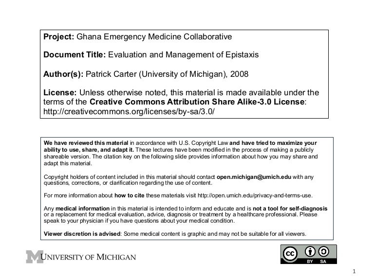 GEMC: Evaluation and Management of Epistaxis: Resident Training