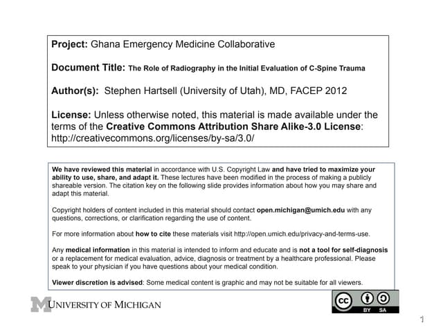 GEMC: The Role of Radiography in the Initial Evaluation of C-Spine Trauma