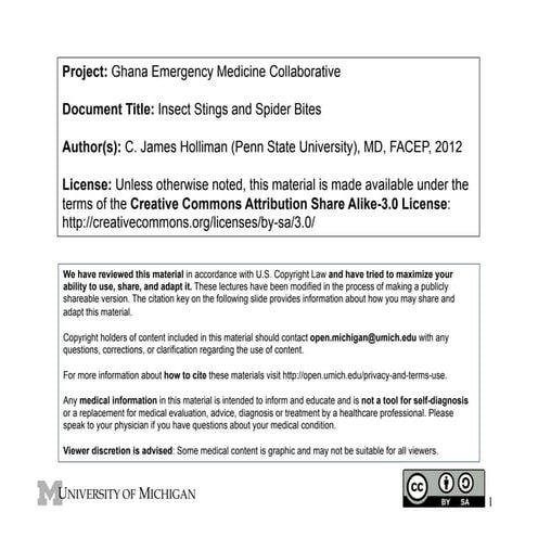 GEMC - Insect Stings and Spider Bites- Resident Training