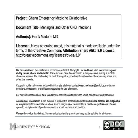 GEMC: Meningitis and Other CNS Infections: Resident Training