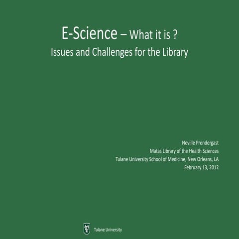 Neville Prendergast "E-Science - What is it?"