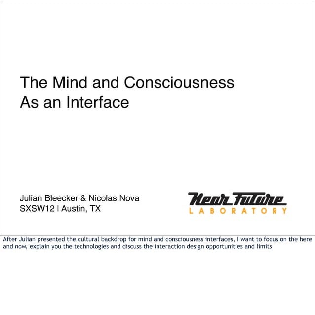 The Mind and Consciousness As an Interface