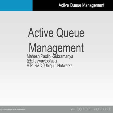 Active Queue Management (for Cloud Services)