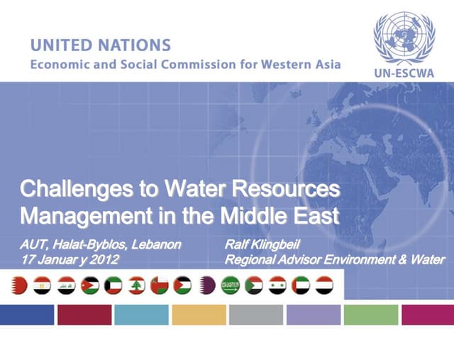 R. Klingbeil, 2012: Challenges to Water Resources Management in the Middle East