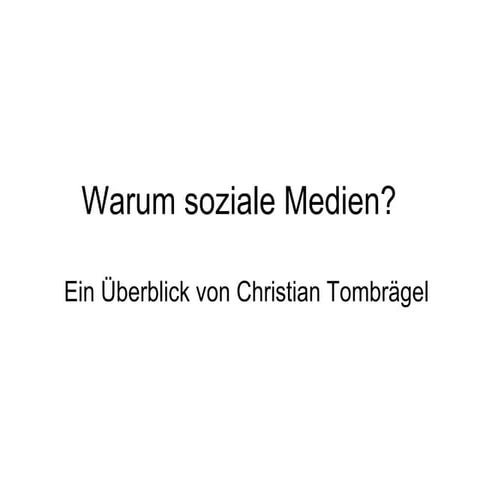 Was sind Soziale Medien - Vortrag für die IHK Oldenburg