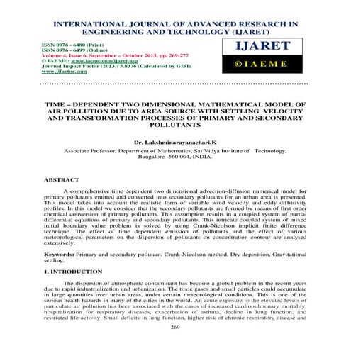 AIR POLLUTION CONTROL Unit iv problem set | PDF