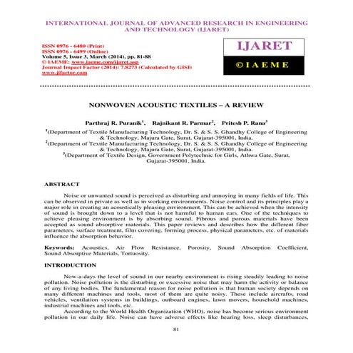 Noise Pollution Control A Review | PDF